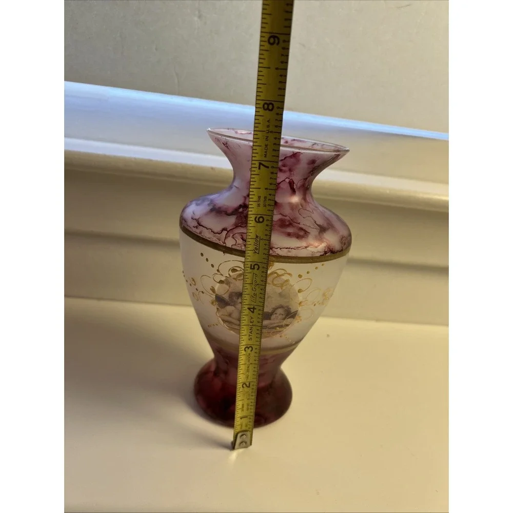 Vetro Esequito Segundo La Tecnica Del Maestro Di Murano Vase Italy 7.5
